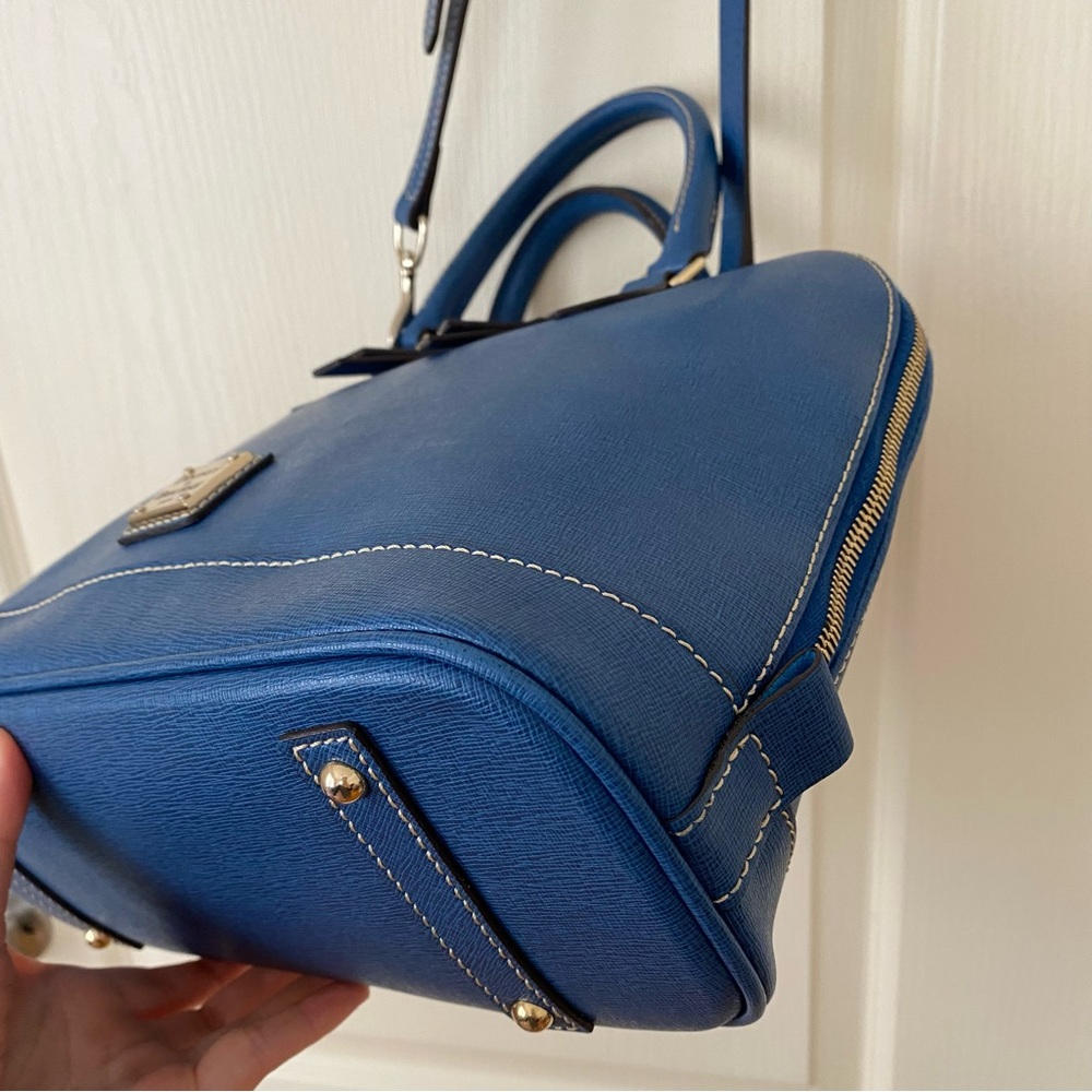 Dooney & Bourke Blue Leather Dome Satchel Shoulder Bag - Picture 4 of 12